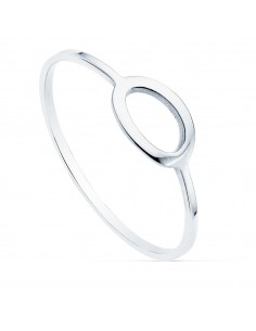 18K SORTIJA ORO BLANCO LISA MOTIVO OVAL 8X5 MM