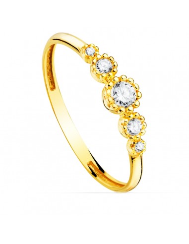 18K SORTIJA ORO AMARILLO CIRCONITA BOCEL CENTRAL 4 MM ANCHO CUERPO 2 MM