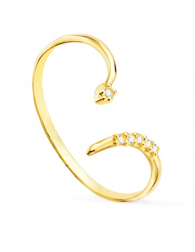 18K SORTIJA ORO AMARILLO SERPIENTE ABIERTA ANCHO TOTAL 10 MM