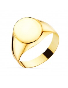 18K SELLO ORO AMARILLO HUECO LISO EN BRILLO. ZONA GRABADO: 13X10 MM