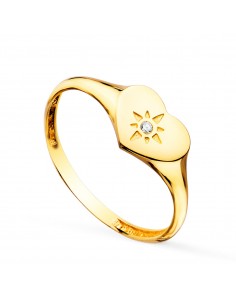 18K SELLO ORO AMARILLO MUJER CABEZA CORAZON CON CIRCONITA 9X7 MM C. AMOR