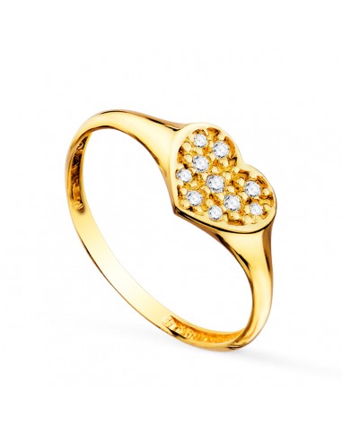18K SELLO ORO AMARILLO MUJER CABEZA CORAZON CON CIRCONITA 9X8 MM C. AMOR
