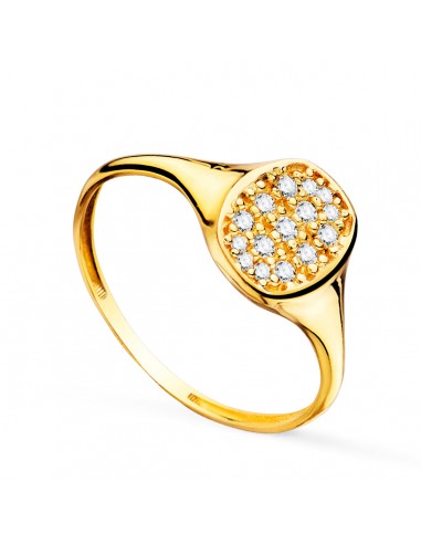 18K SELLO ORO AMARILLO MUJER CABEZA TONEL CON CIRCONITA 9X7 MM