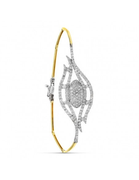 18k PULSERA ORO BICOLOR CON MOTIVO CENTRAL CIRCONITAS 19,5 CM.