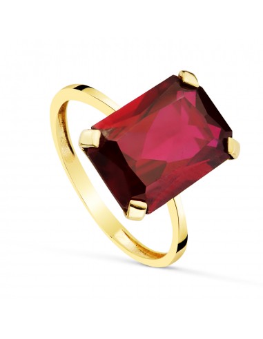 18K SORTIJA ORO AMARILLO PIEDRA RUBI SPINEL 14 X 10 MM. ANCHO CUERPO: 2MM