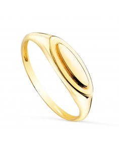 18K SORTIJA SELLO ORO AMARILLO BRILLO ZONA GRABADO OVAL: 11X3 MM