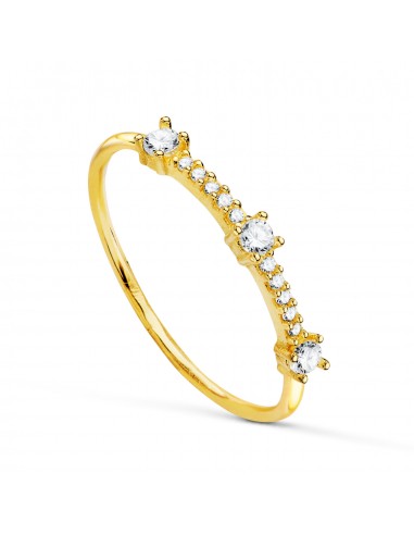 18K SORTIJA ORO AMARILLO CON CIRCONITA EN GARRAS. ANCHO CUERPO: 2MM