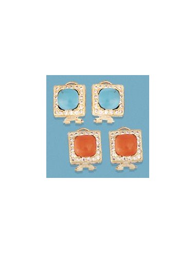 18K PENDIENTES CORAL O TURQUESA