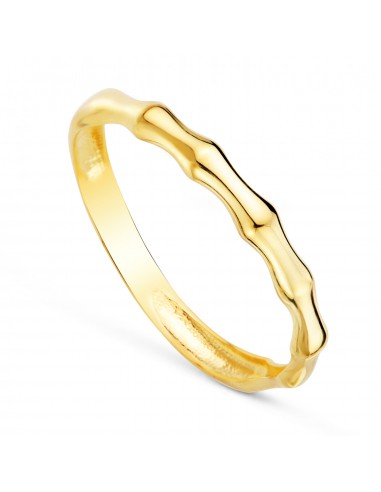 18K SORTIJA ORO AMARILLO LISA TRAMOS BAMBÚ. ANCHO: 2MM