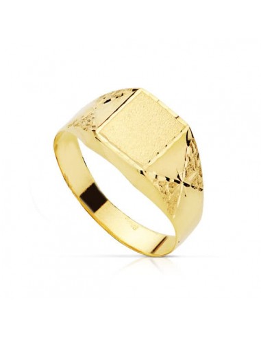 18K SELLO ORO AMARILLO TALLADO HOJAS HUECO. ZONA GRABADO: 8X6.5 MM