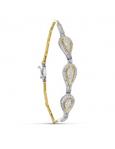 18K PULSERA ORO BICOLOR CIRCONITAS MOTIVOS