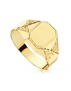18K SELLO ORO AMARILLO CADETE TALLADO HUECO. ANCHO GRABADO: 9 X 7.5MM