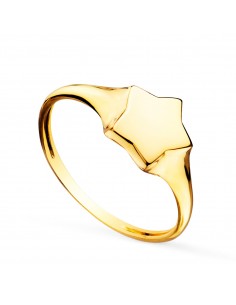 18K SELLO ORO AMARILLO FORMA ESTRELLA. ZONA GRABADO: 9 X 8 MM