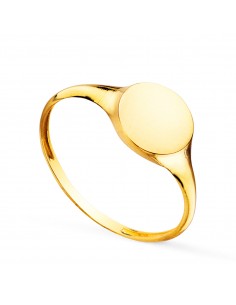 18K SELLO ORO AMARILLO FORMA REDONDA. ZONA GRABADO: 8 MM