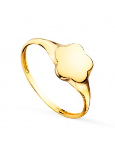 18K SELLO ORO AMARILLO FORMA FLOR. ZONA GRABADO: 9 X 8 MM
