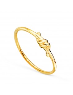 18K SORTIJA ORO AMARILLO LISA CON NUDO EN BRILLO. ANCHO: 3 3 MM