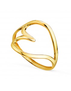 18K SORTIJA ORO AMARILLO CORAZON LISO EN BRILLO. ANCHO 16 MM C. AMOR