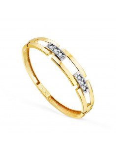 18K SORITJA ORO BICOLOR CON ESLABONES Y CIRCONITAS. ANCHO: 4MM