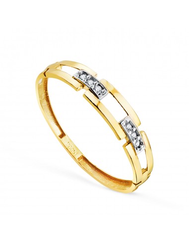 18K SORITJA ORO BICOLOR CON ESLABONES Y CIRCONITAS. ANCHO: 4MM