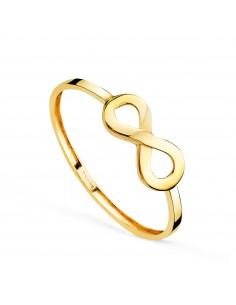 18K SORTIJA ORO AMARILLO LISA INFINITO CALADO DE 11X5 MM.