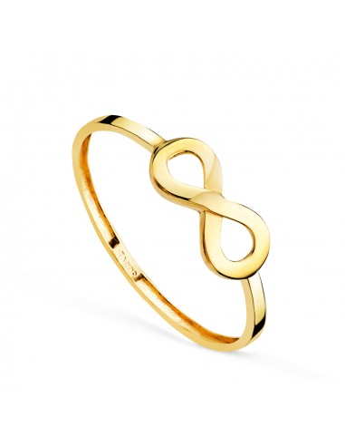 18K SORTIJA ORO AMARILLO LISA INFINITO CALADO DE 11X5 MM.