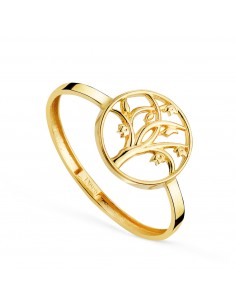 18K SORTIJA ORO AMARILLO ARBOL DE LA VIDA CALADO. ANCHO: 10 MM.