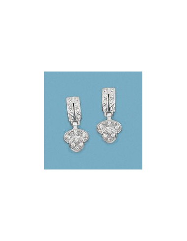 18K PENDIENTES ORO BLANCO Y CIRCONITAS