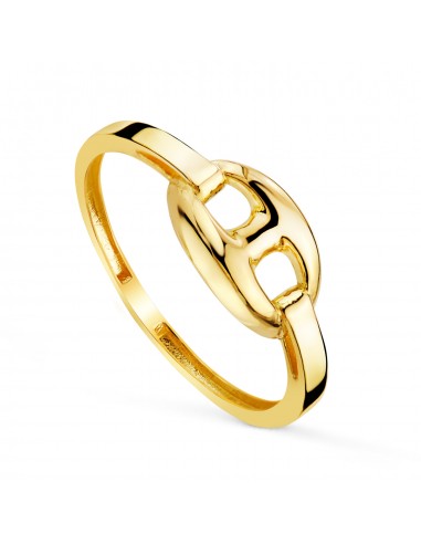18K SORTIJA ORO AMARILLO CON NUDO BARCO EN BRILLO. ANCHO: 7MM