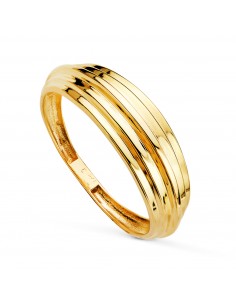 18K SORTIJA ORO AMARILLO LISA CON BANDAS EN BRILLO. ANCHO: 6 5 MM