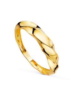 18K SORTIJA ORO AMARILLO LISA CUERPO RELIADO EN BRILLO. ANCHO: 4 5 MM