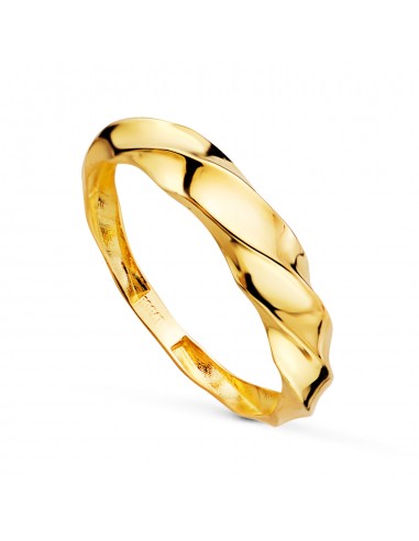 18K SORTIJA ORO AMARILLO LISA CUERPO RELIADO EN BRILLO. ANCHO: 4 5 MM