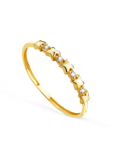 18K SORTIJA ORO AMARILLO ESTRELLITAS CON 4 CIRCONITAS. ANCHO: 2 3 MM