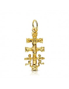 18K CRUZ ORO AMARILLO CARAVACA 24X11 MM