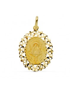 18K MEDALLA ORO AMARILLO VIRGEN DEL PILAR ORLA 30X22 MM