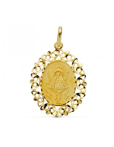 18K MEDALLA ORO AMARILLO VIRGEN DEL PILAR ORLA 30X22 MM