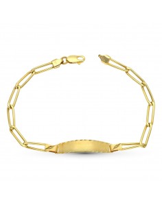 18K ESCLAVA ORO AMARILLO HUECA 18.5 CM 4 MM