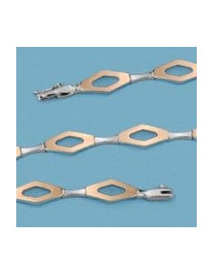 18K PULSERA BICOLOR. 20 CM. 9.85 GRS.
