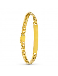 18K ESCLAVA CABALLERO ORO AMARILLO BARBADA MACIZA