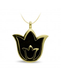 18K COLGANTE ORO AMARILLO EBANO Y TULIPAN