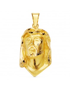 18K COLGANTE ORO AMARILLO CABEZA DE CRISTO DE LAGRIMA 28X17 MM