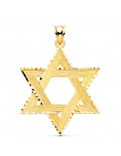 18K COLGANTE ORO AMARILLO ESTRELLA DE DAVID 41X34 MM