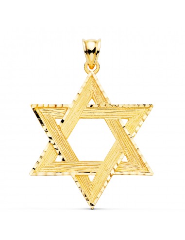 18K COLGANTE ORO AMARILLO ESTRELLA DE DAVID 41X34 MM