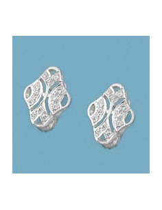 18K PENDIENTES ORO BLANCO Y CIRCONITAS