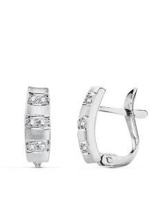 18K PENDIENTES CIRCONITAS. 12 X 4 MM.