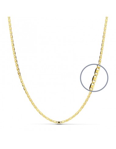 18K CADENA ORO AMARILLO MACIZA PLANA 45CM 1.5 MM