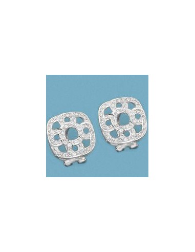 18K PENDIENTES ORO BLANCO Y CIRCONITAS