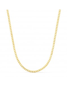 18K CADENA ORO AMARILLO BARBADA HUECA ANCHO: 2 5MM LARGO: 60CM