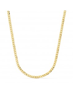 18K CADENA ORO AMARILLO BARBADA HUECA ANCHO: 3 2MM LARGO: 60CM