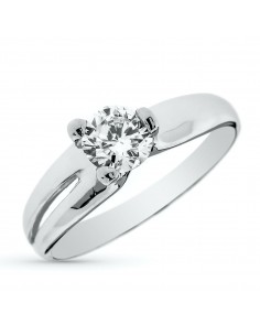 18K SOLITARIO ORO BLANCO CIRCONITA. 3.25 GRS 5 MM.@