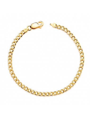 18K PULSERA ORO AMARILLO BARBADA HUECA ANCHO: 3 5MM LARGO: 19CM